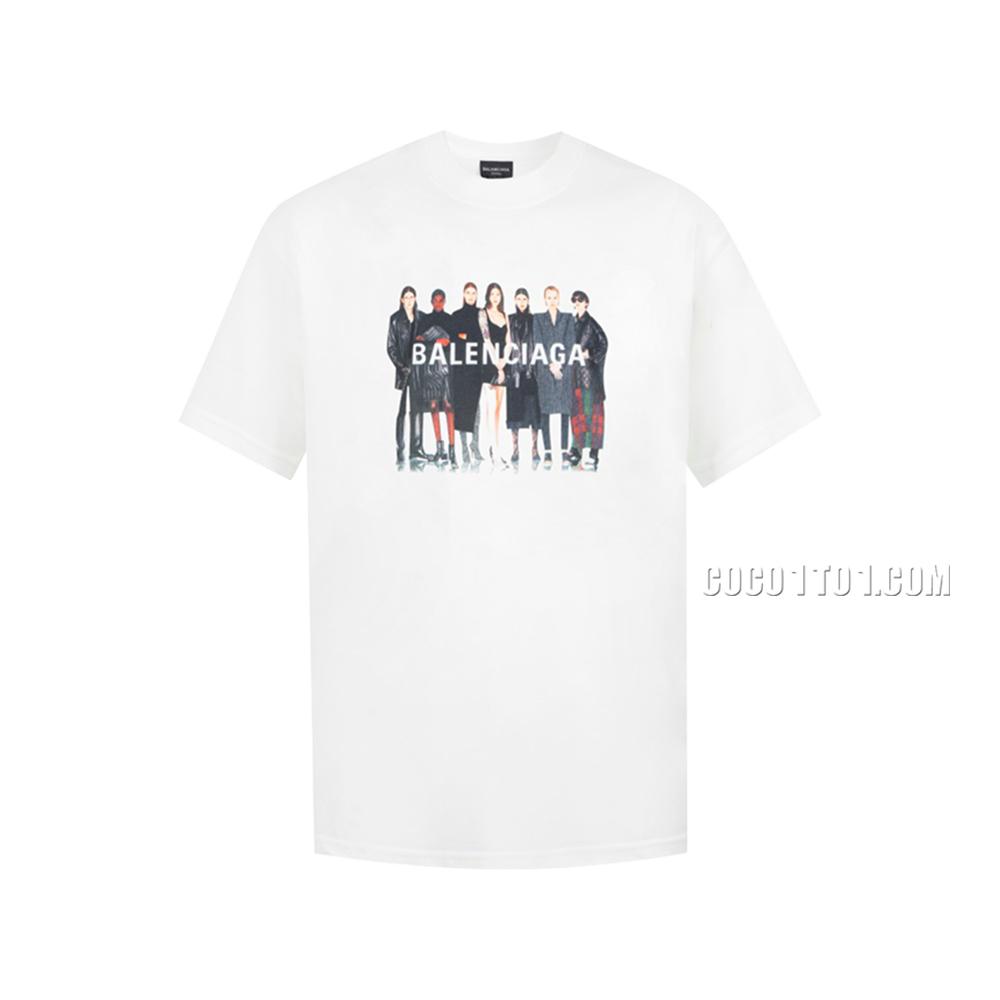 Balenciaga Band Portrait Direct Print Short Sleeve T-shirt