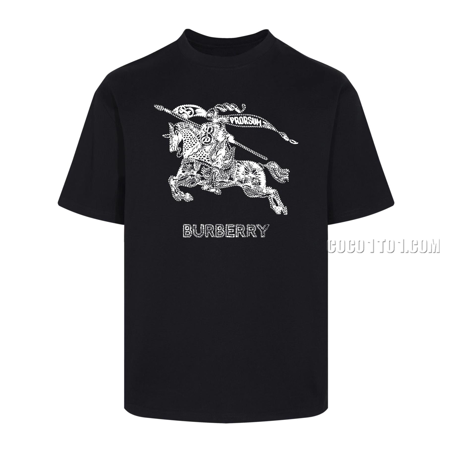 Burberry 24SS Louis Vuitton Master's Hand-Designed Trendy New Print Round-Neck Short-Sleeve T-Shirt