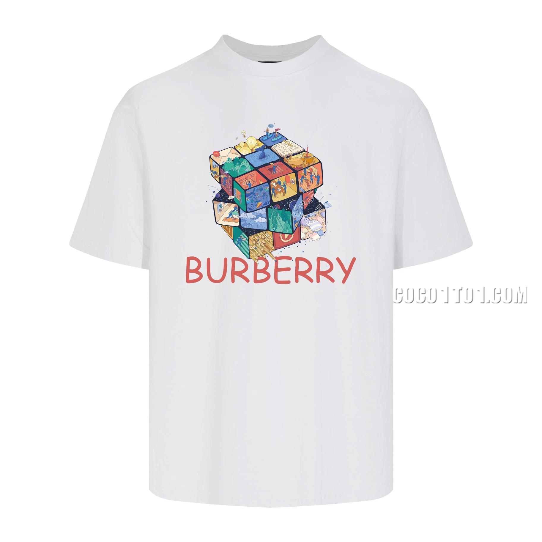 Burberry 24SS Louis Vuitton Master's Hand-Designed Trendy New Print Round-Neck Short-Sleeve T-Shirt