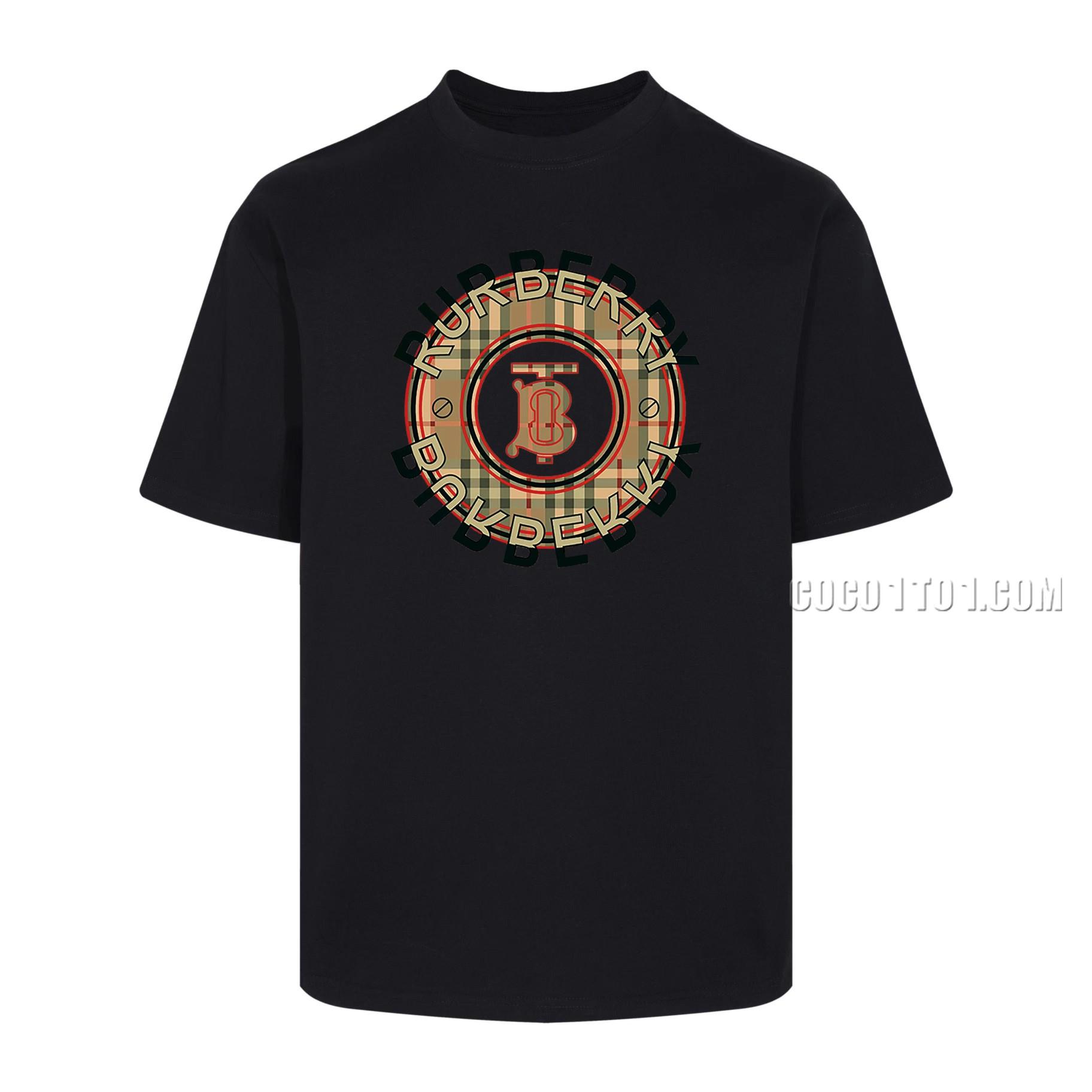 Burberry 24SS Louis Vuitton Master's Hand-Designed Trendy New Print Round-Neck Short-Sleeve T-Shirt