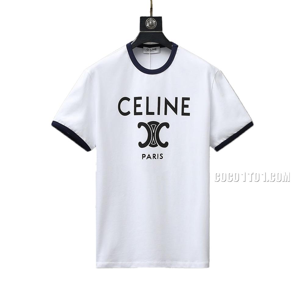 CELINE Basic Letter Print Short Sleeve