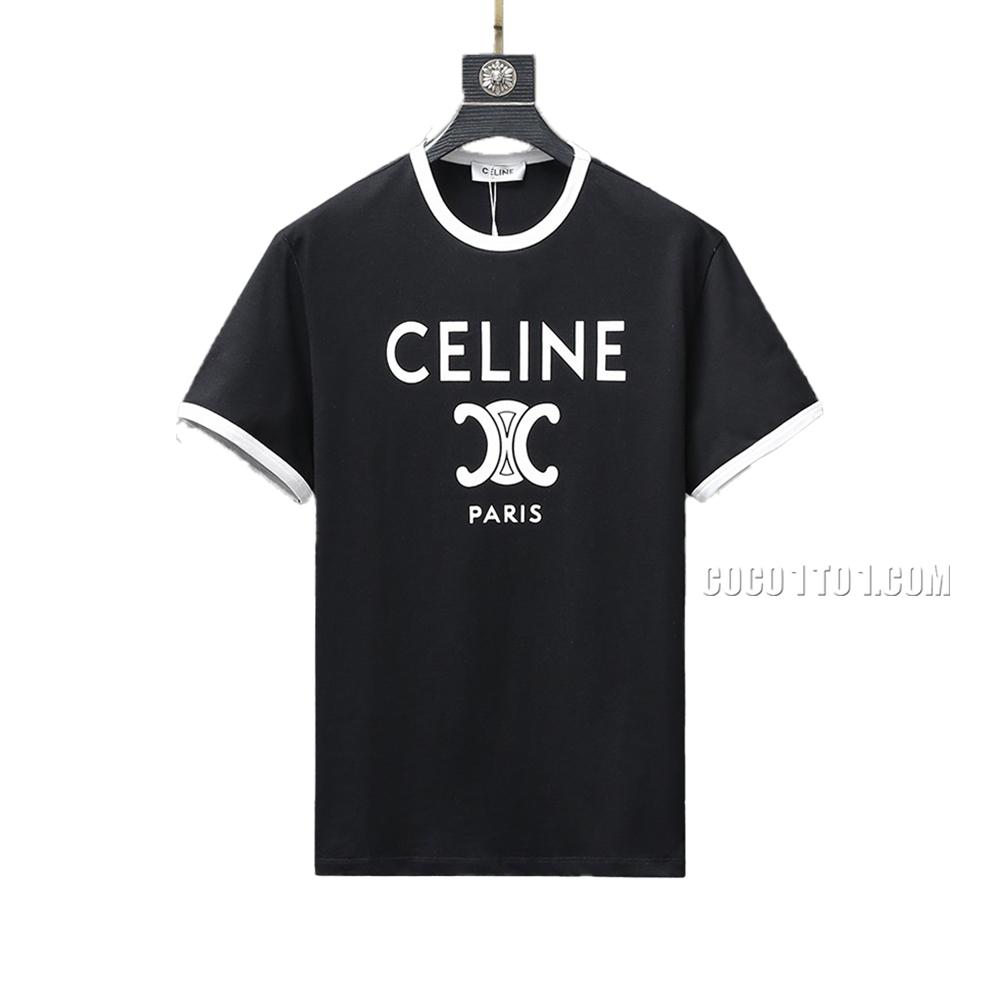 CELINE Basic Letter Print Short Sleeve