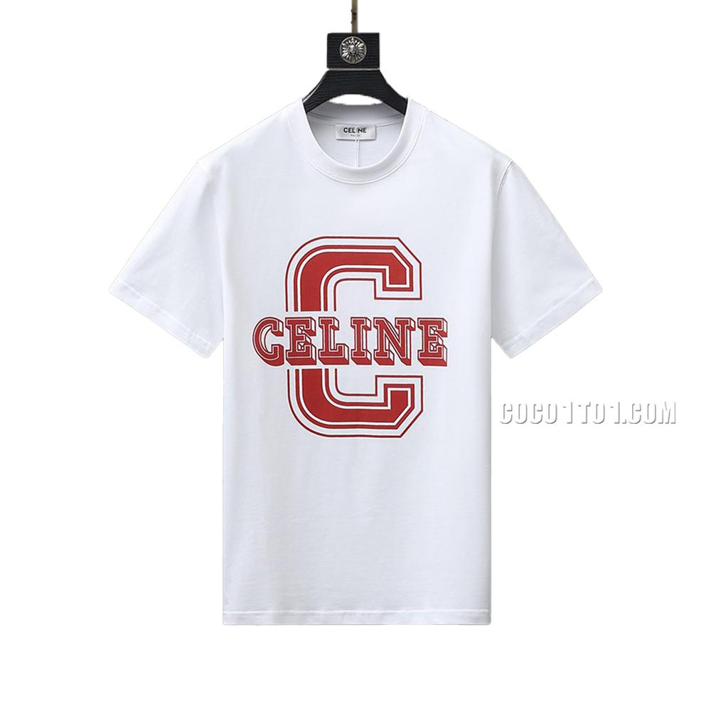 CELINE Basic Letter Print Short Sleeve