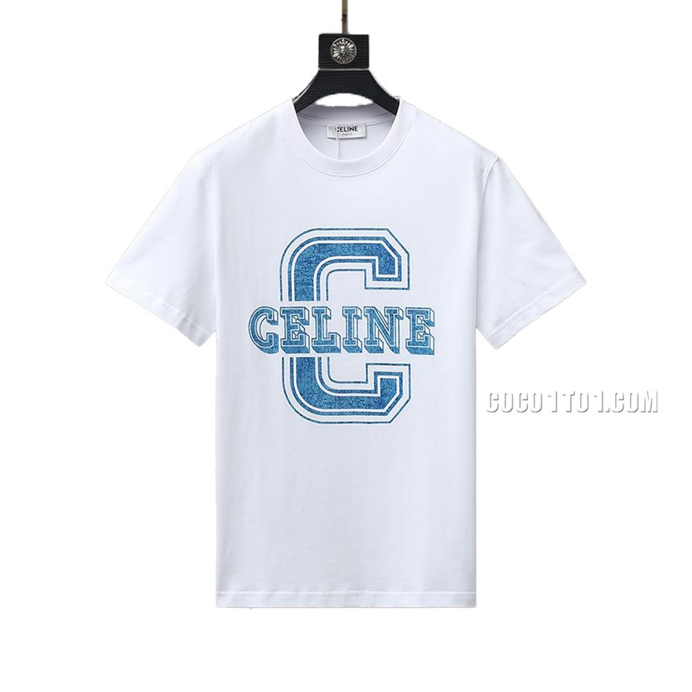 CELINE Basic Letter Print Short Sleeve