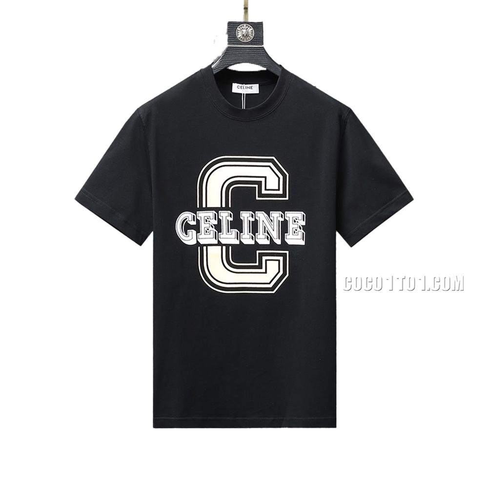 CELINE Basic Letter Print Short Sleeve