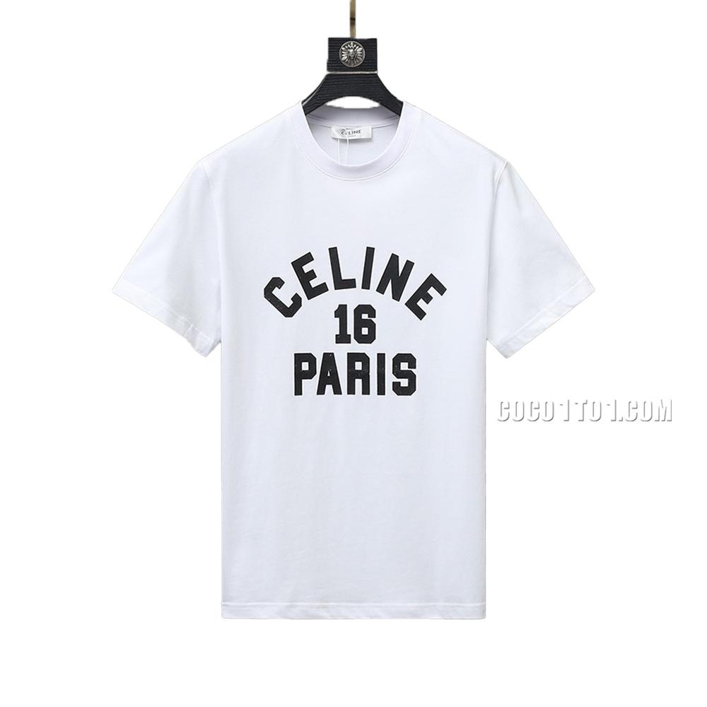 CELINE Basic Letter Print Short Sleeve