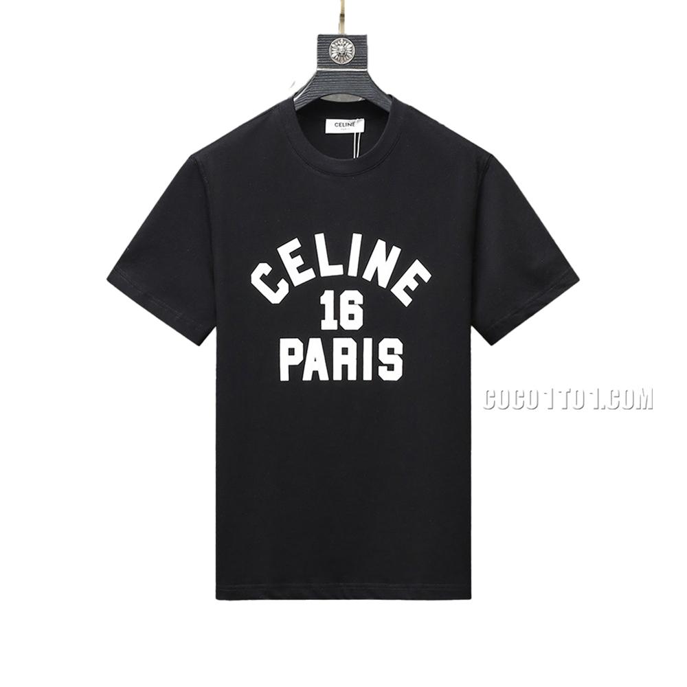 CELINE Basic Letter Print Short Sleeve