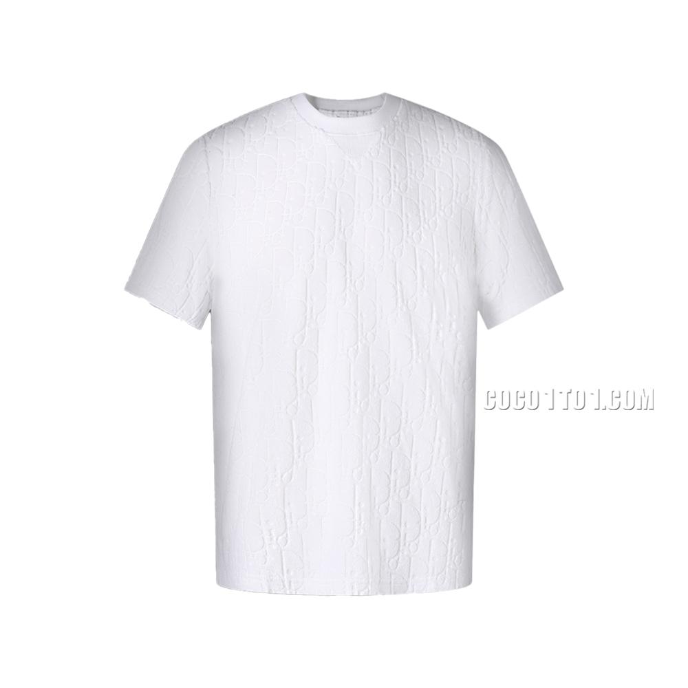 Dior 2024 Fall/Spring Classic Collection All-Over Logo Embroidered Towel T-shirt