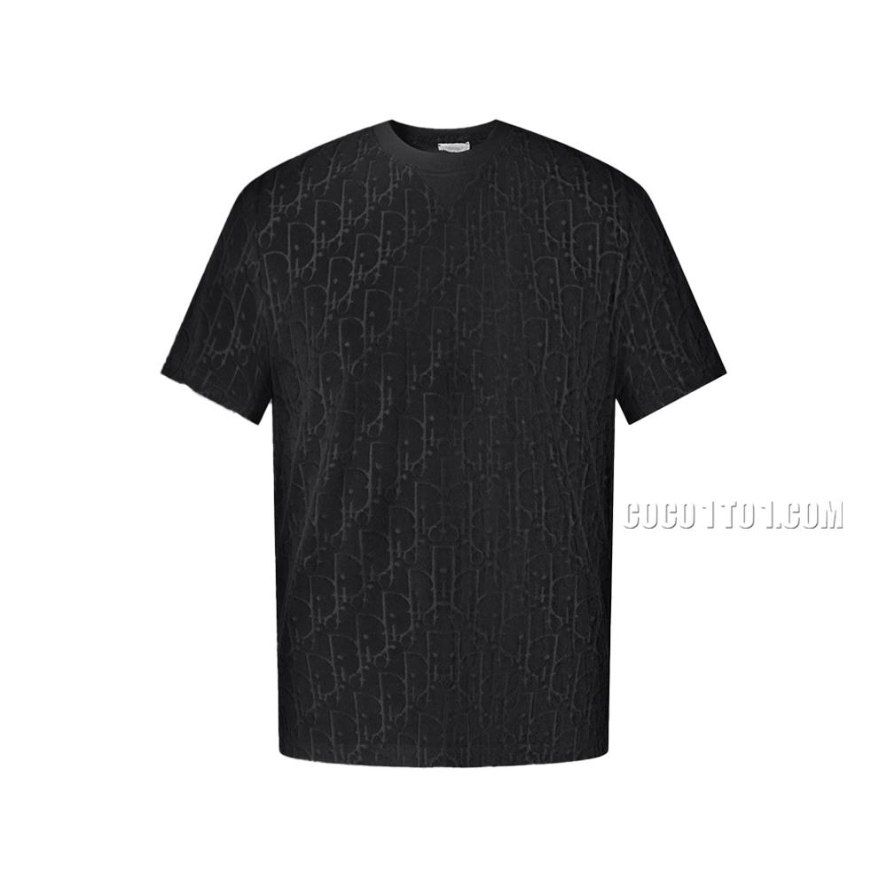 Dior 2024 Fall/Spring Classic Collection All-Over Logo Embroidered Towel T-shirt