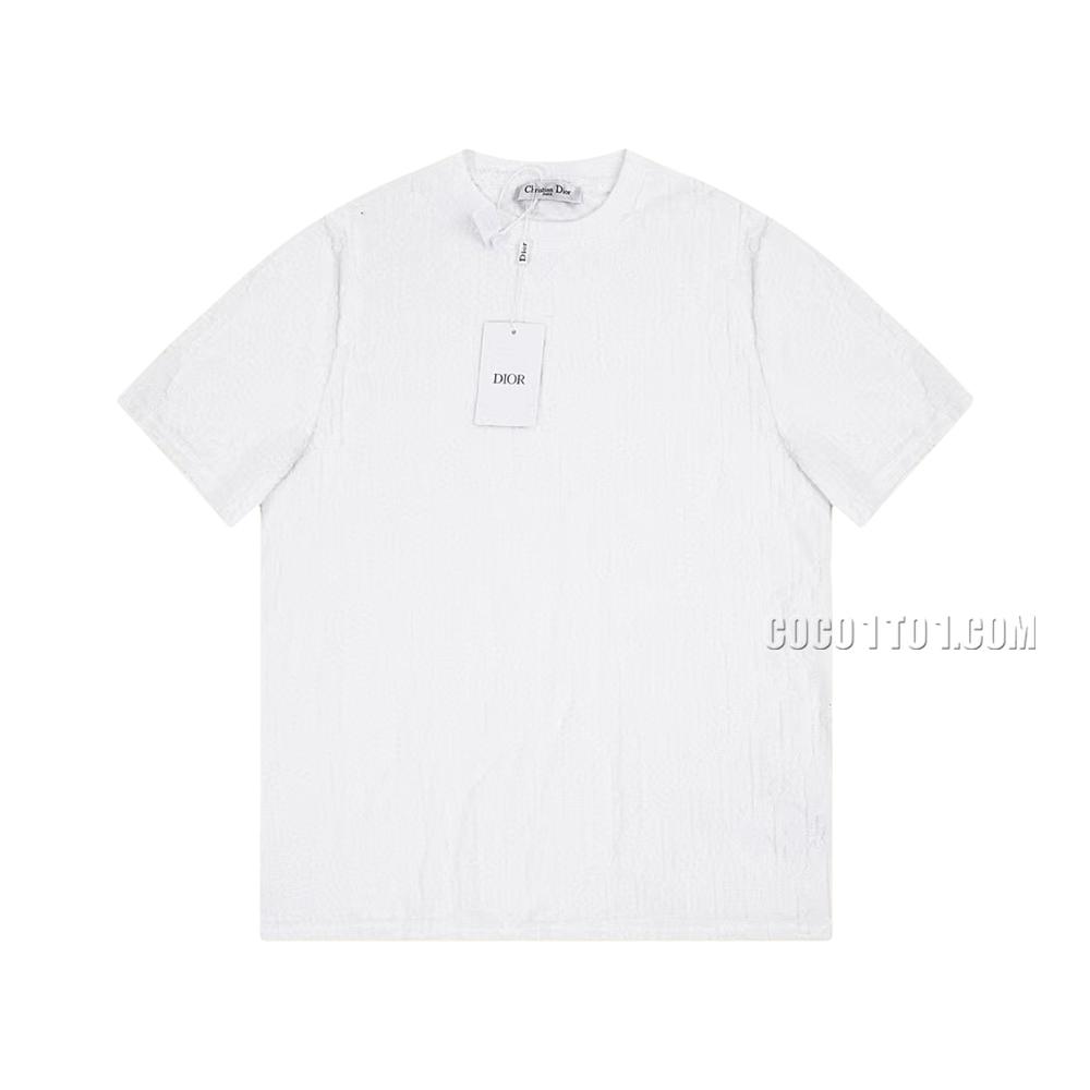 Dior 2024 Fall/Spring Classic Collection All-Over Logo Embroidered Towel T-shirt