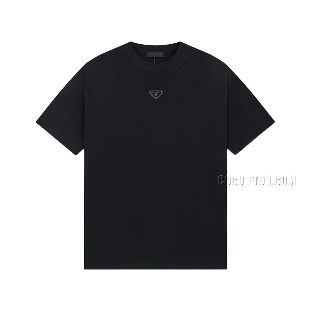 Prada: Classic Metal Tag Logo Short Sleeve T-Shirt