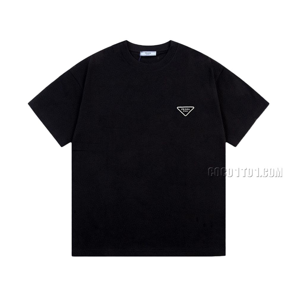 Prada: Triangle Silicone 3D Mini Logo Short Sleeve T-Shirt
