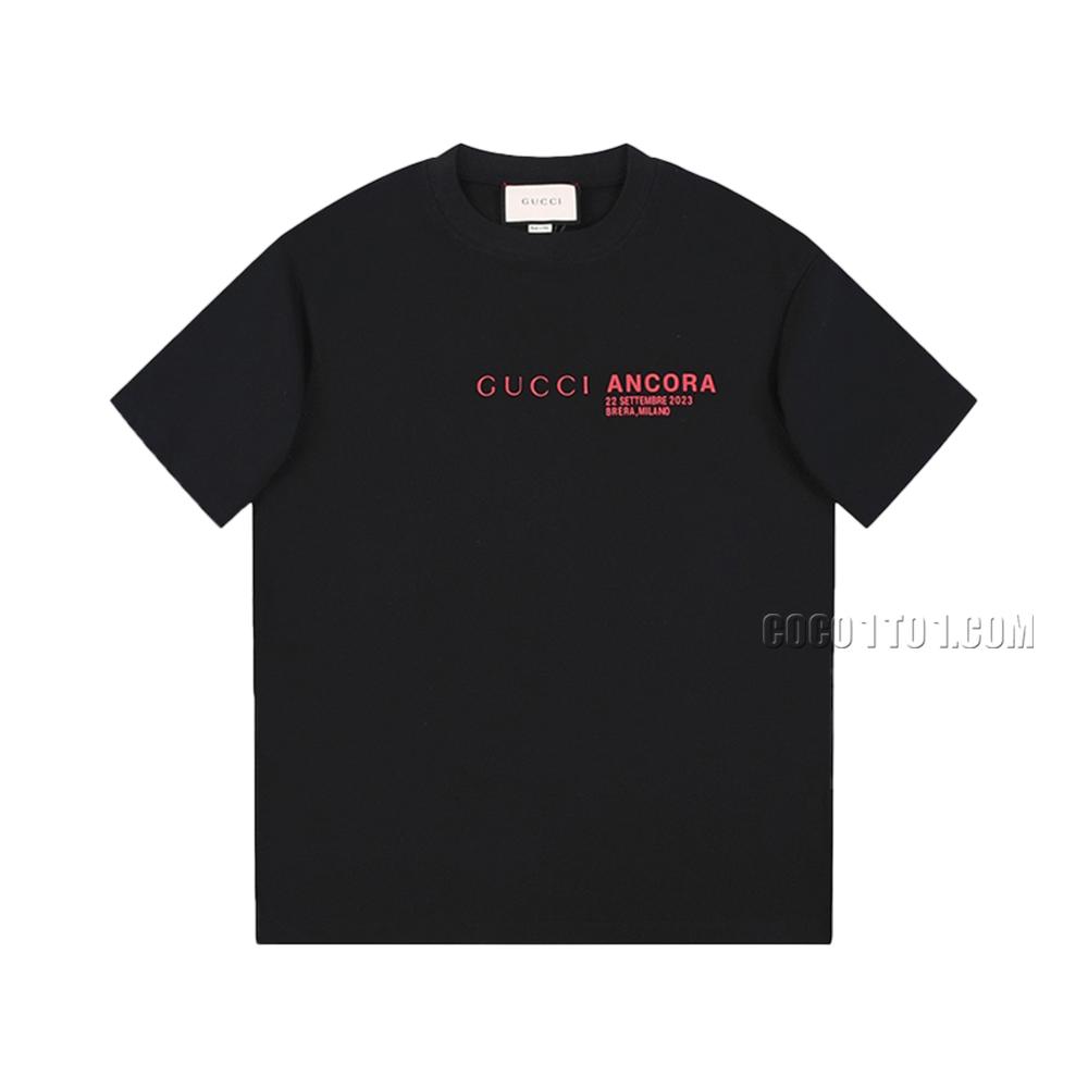 PRADA SS Spring/Summer New Short Sleeve T-Shirt: Classic Letter Logo with Silicone Mini Red Tag