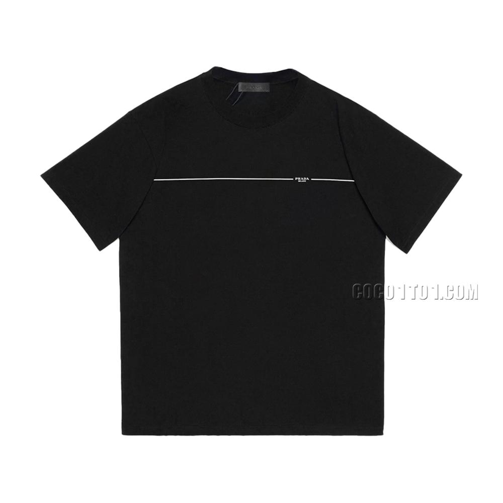 PRADA 2024 Spring/Summer: Intersecting Line Letter Printed Short Sleeve T-Shirt