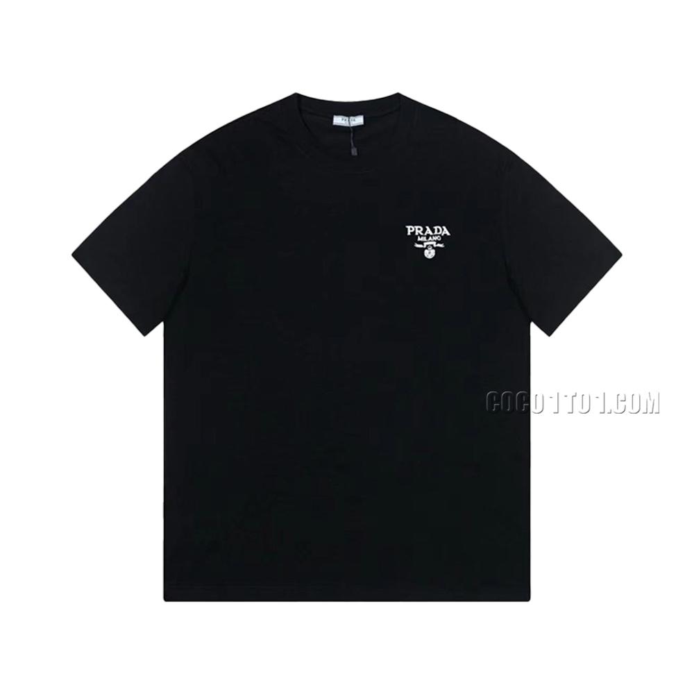 PRADA 24 New PRADA Embroidered T-Shirt: Versatile Classic