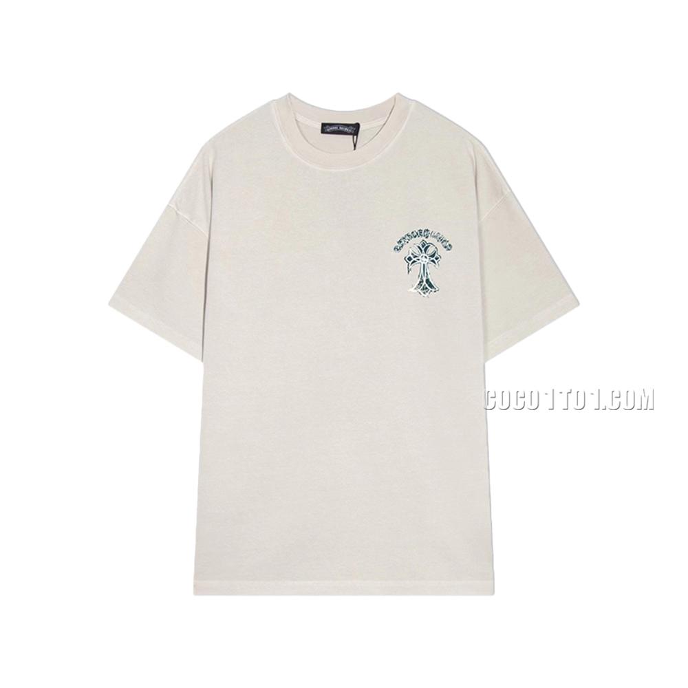 Chrome Hearts 2024 Spring/Summer New Graffiti Cross Print Washed Short-Sleeve T-shirt