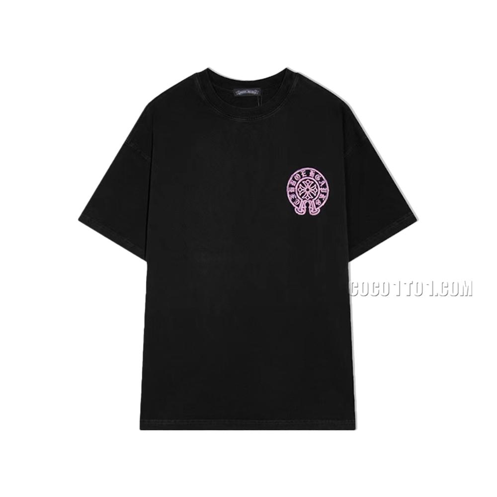 Chrome Hearts 2024 Spring/Summer New Graffiti Horseshoe Cross Print Washed Short-Sleeve T-shirt
