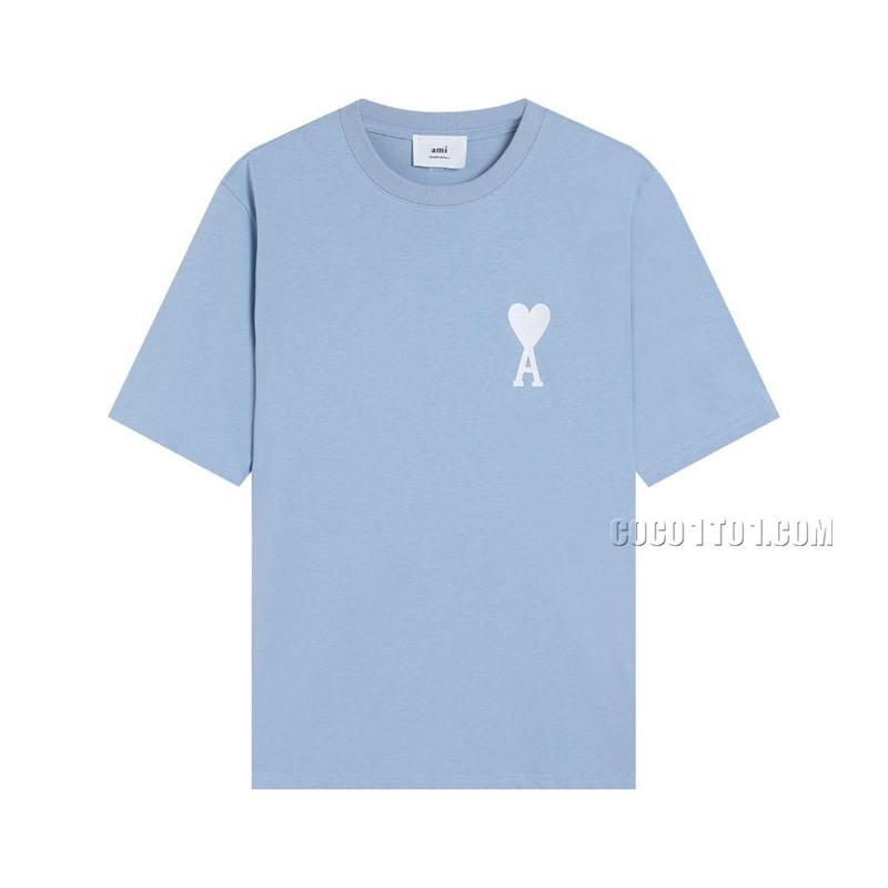 Ami Alexandre Mattiussi Sky Blue T-shirt With Logo