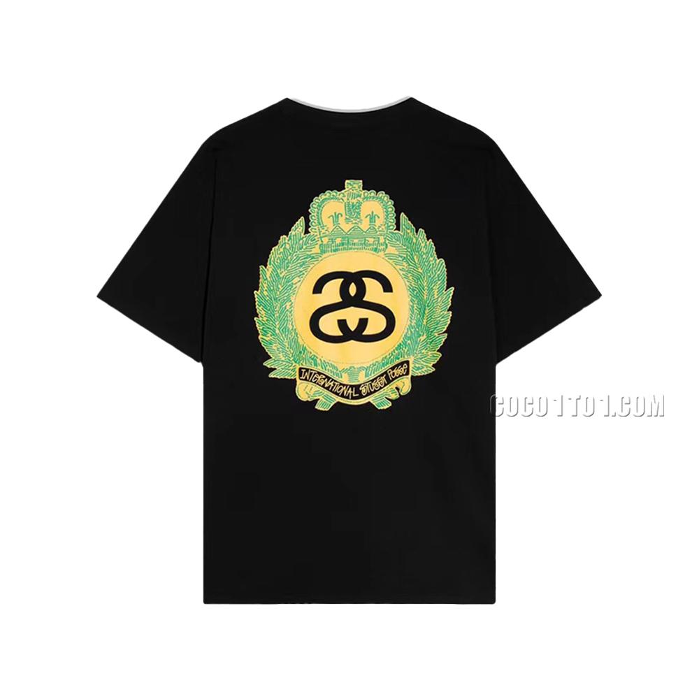 Stussy 2023 Spring/Summer New Collection Crown and Double S Digital Pattern Printed Short Sleeve T-Shirt