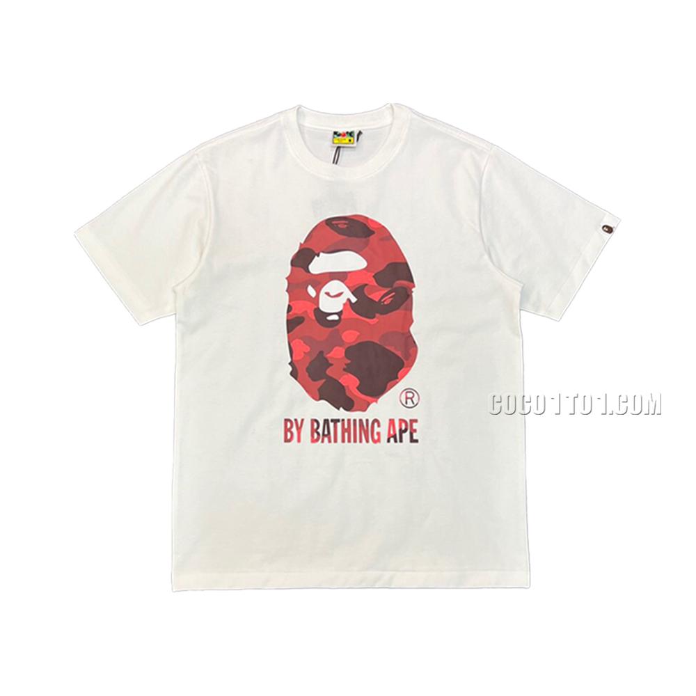 Bape Camouflage Big Ape Head Letter Printed Short Sleeve T-shirt N42303