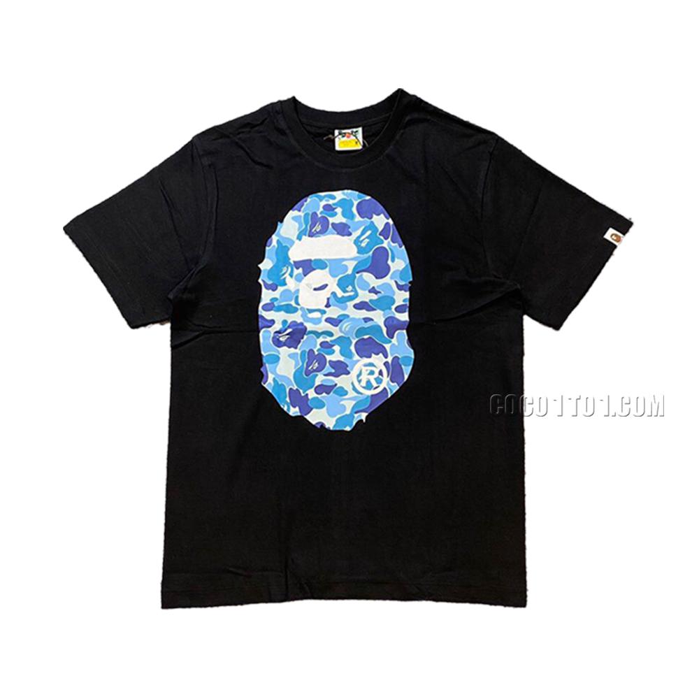 Bape ABC Blue Camouflage Ape Logo Double-Sided Printed Short Sleeve T-shirt N42303