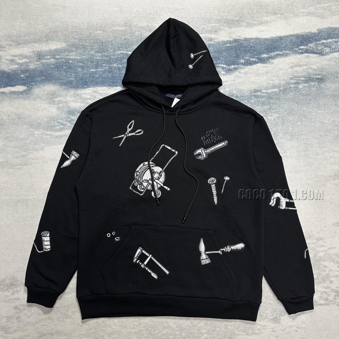 Louis Vuitton 23SS Tool Pattern Embroidered Hoodie