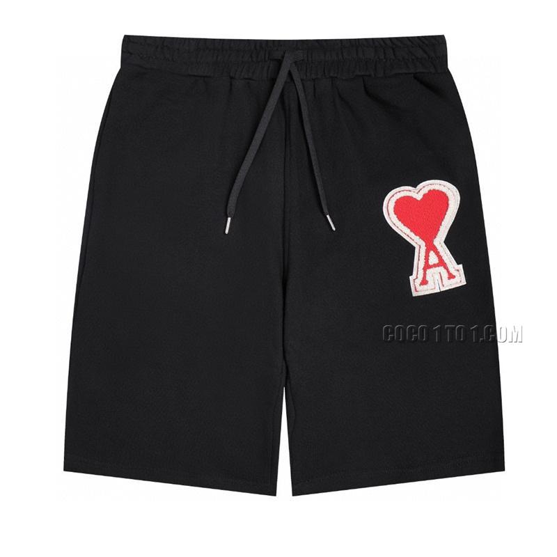 Ami Classic Big A Chapter Love Patch Embroidery SS Casual Shorts