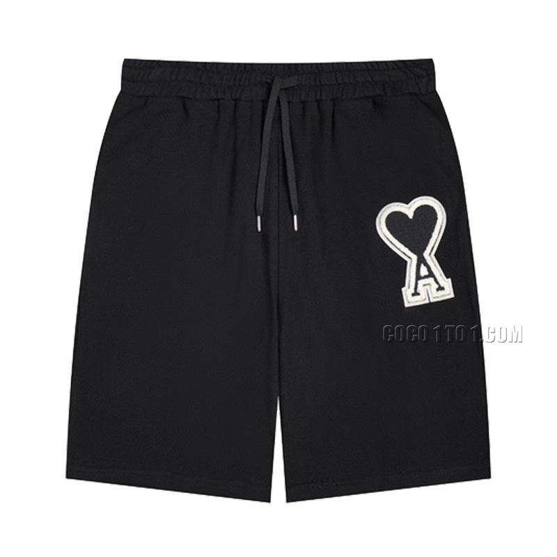 Ami Classic Big A Chapter Love Patch Embroidery SS Casual Shorts