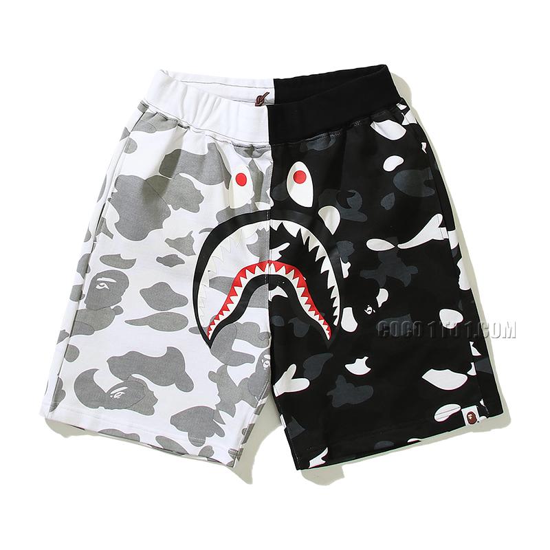 Bape Glow-in-the-dark Camouflage Color Block Shorts