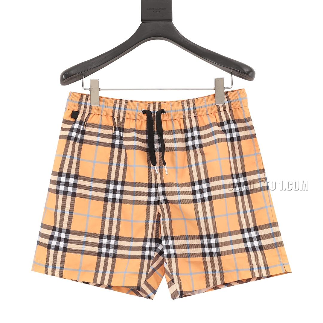 Burberry Striped Checkered Beach Shorts