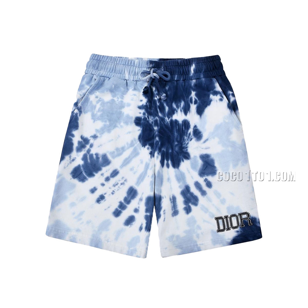 Dior Heavy Wash Embroidered Logo Shorts