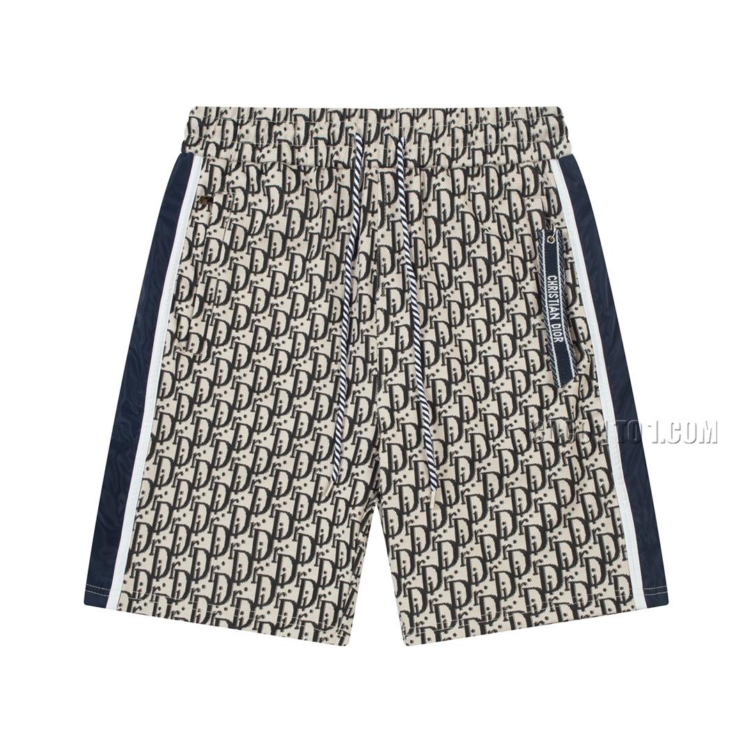 Dior Logo Tape with Full Floral Letters Embroidered Shorts
