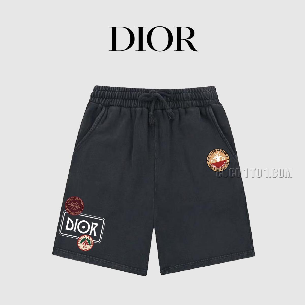 Dior Spring/Summer New American Acid Wash Vintage Print Washed Shorts