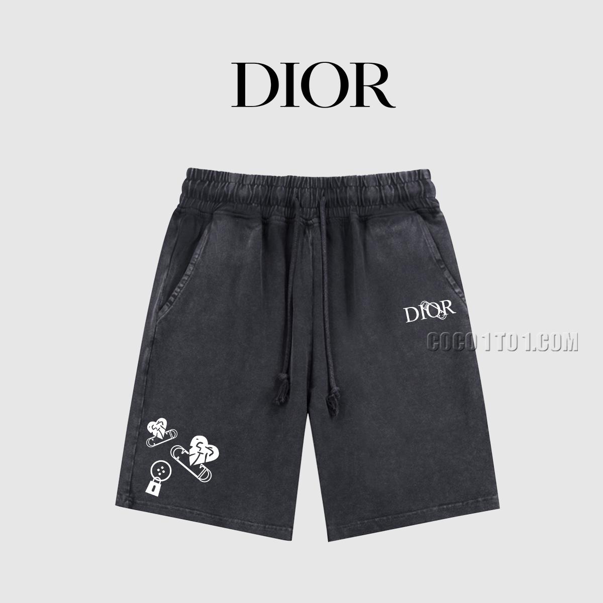 Dior Spring/Summer New American Acid Wash Vintage Print Washed Shorts