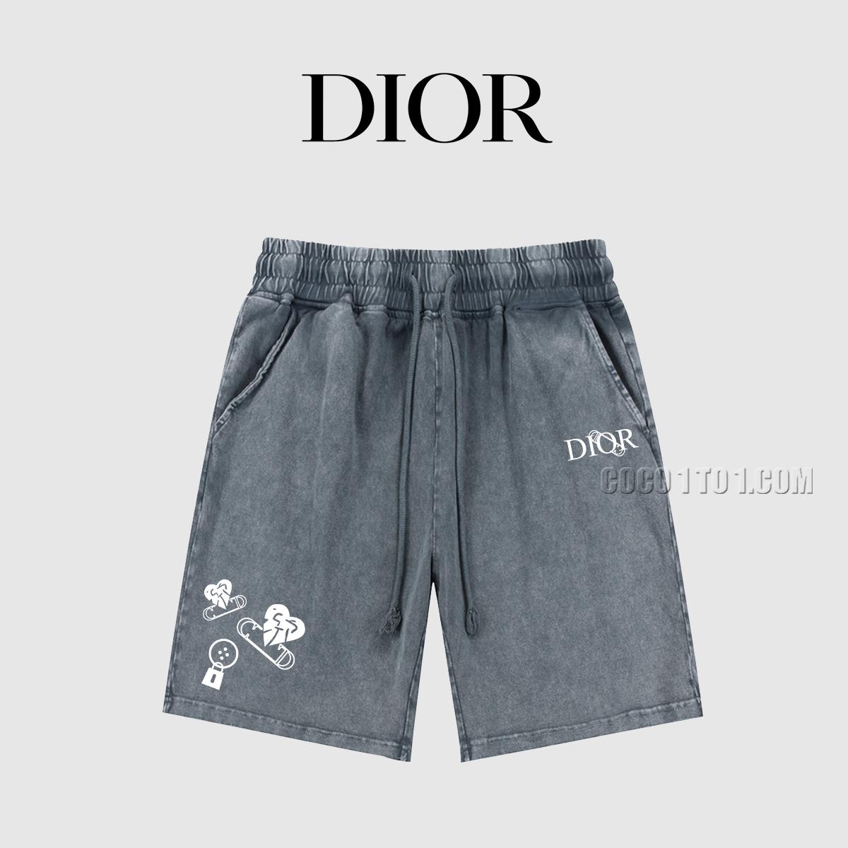 Dior Spring/Summer New American Acid Wash Vintage Print Washed Shorts