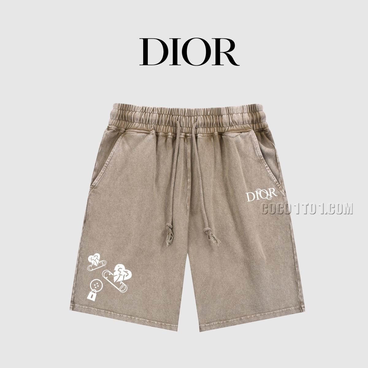 Dior Spring/Summer New American Acid Wash Vintage Print Washed Shorts