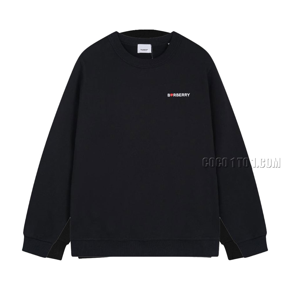 Burberry Back Heart-Shaped Equestrian Knight Logo Cotton Round Neck Sweatshirt