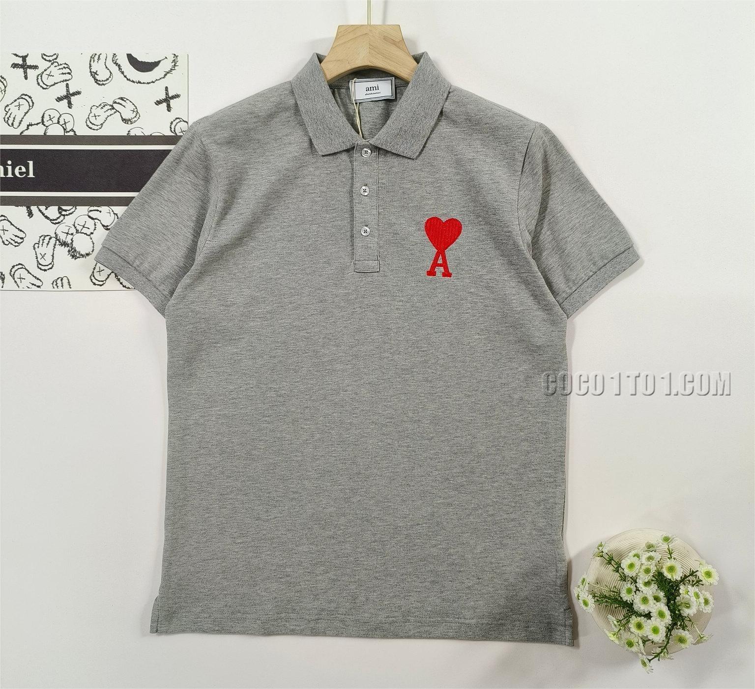 Ami Paris new embroidered polo shirt short sleeve N051401