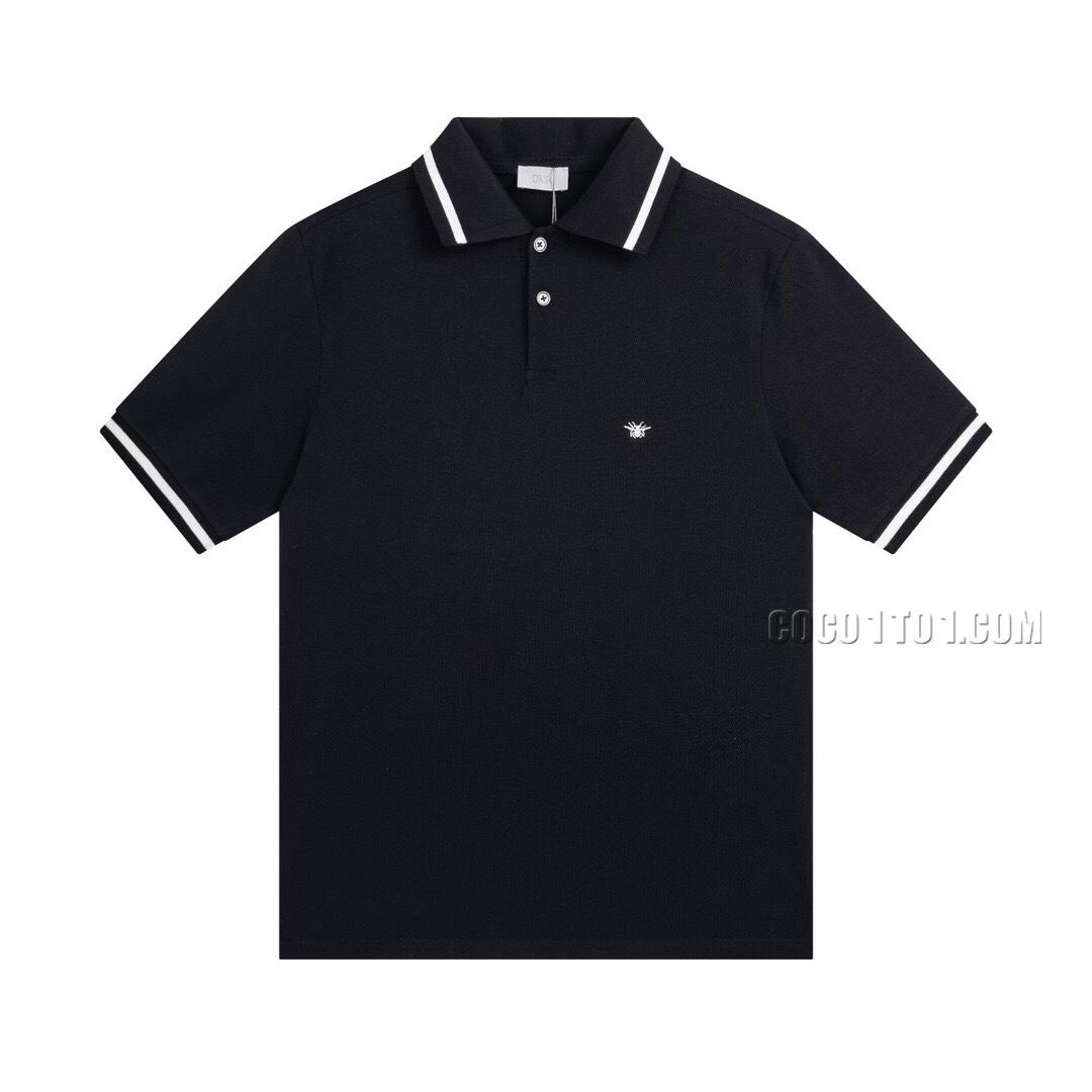 Dior CD Embroidered Bee Logo Lapel Short Sleeve Polo Shirt N051401